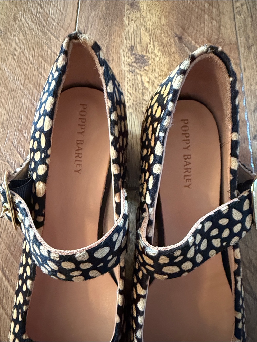 Poppy Barley Calf Hair Mary Jane Heels Animal Print 10 - Picture 4 of 15